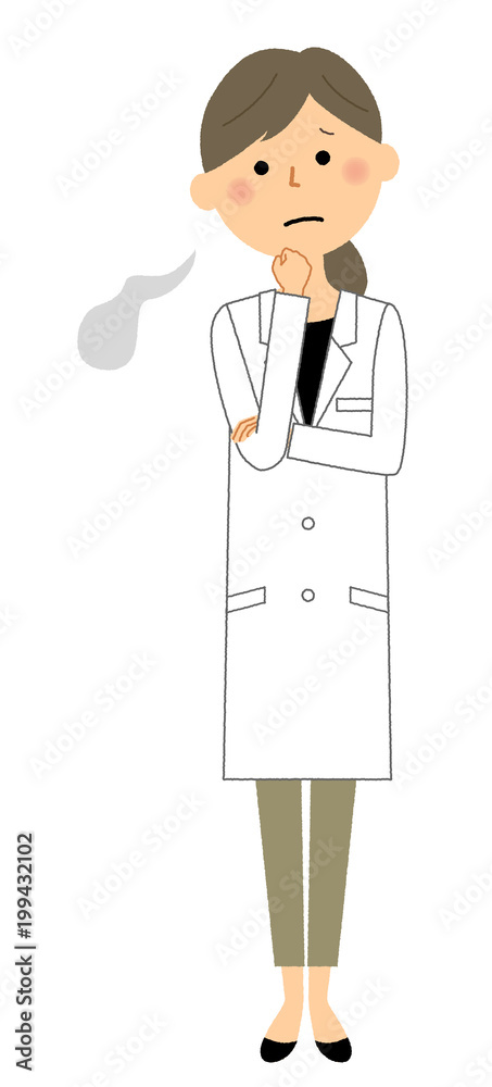 白衣の女性 ため息 白衣の女性 ため息