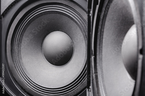 Musical speaker. Professional studio speaker. High quality sound concept.