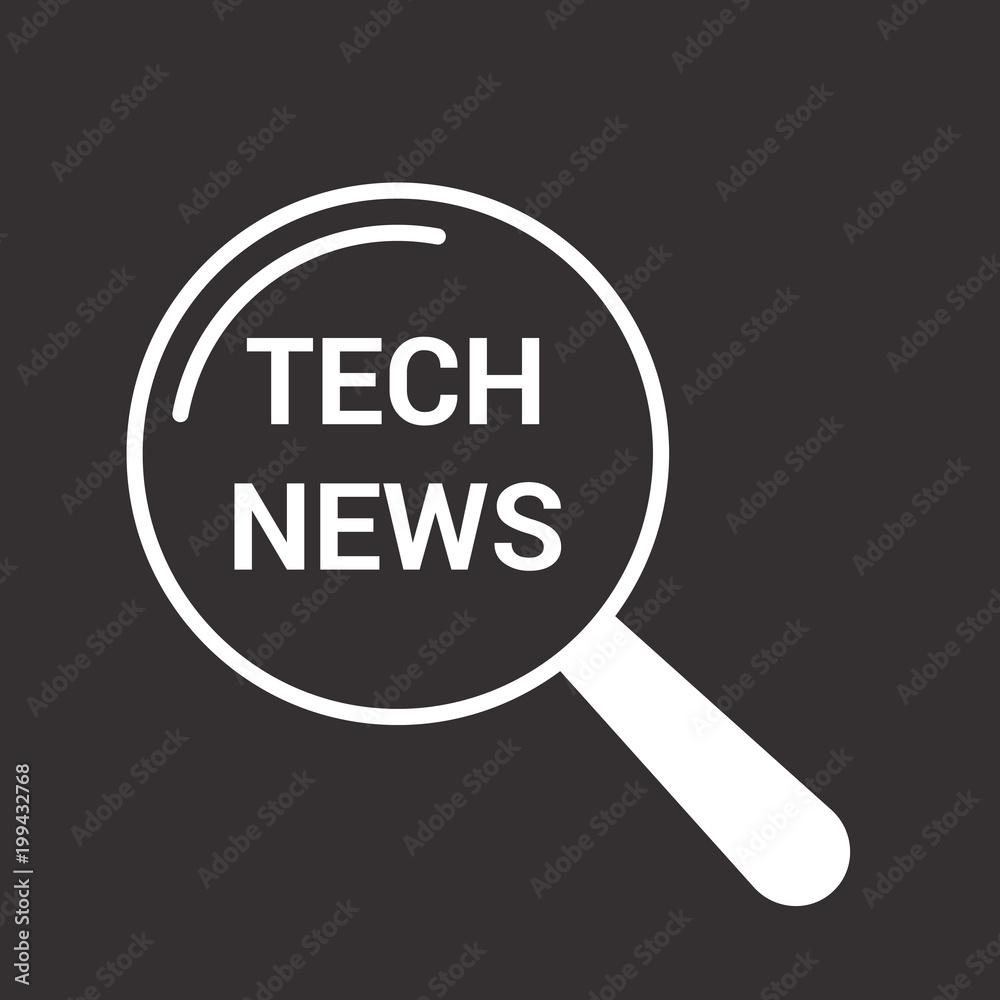 News Concept: Magnifying Optical Glass With Words Tech News News Concept: Magnifying Optical Glass With Words Tech News