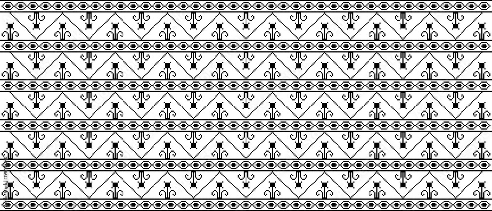 Traditional Romanian folk art knitted embroidery pattern Traditional Romanian folk art knitted embroidery pattern