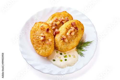 Potato dumplings - a traditional regional dish. Polish, Latvian and Lithuanian cuisine.