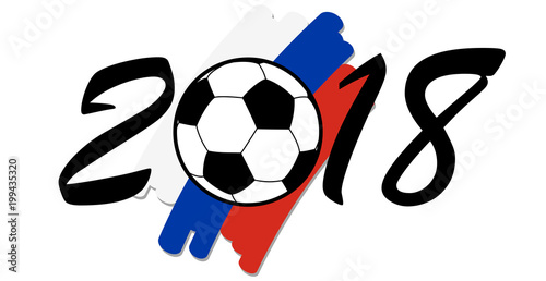 lettering 2016 with russian national colors