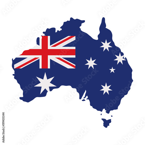 australia map with flag photo