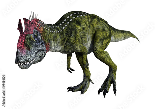 3D Rendering Dinosaur Cryolophosaurus on White