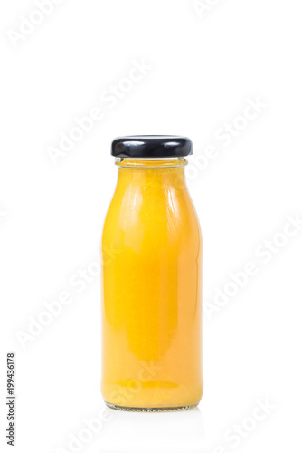 Pineapple juice in bottle isolated on white background 