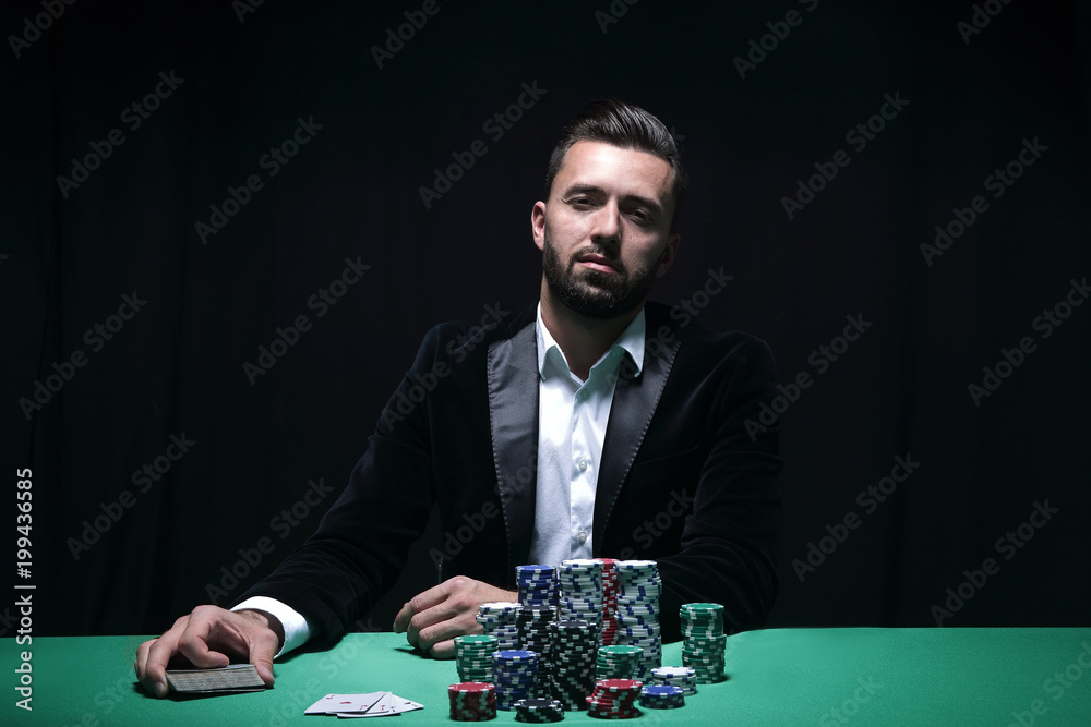 Portrait of a professional poker player Portrait of a professional poker player