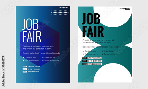 Job Fair Poster Template with Time Date Venue and Ticket Purchase Details