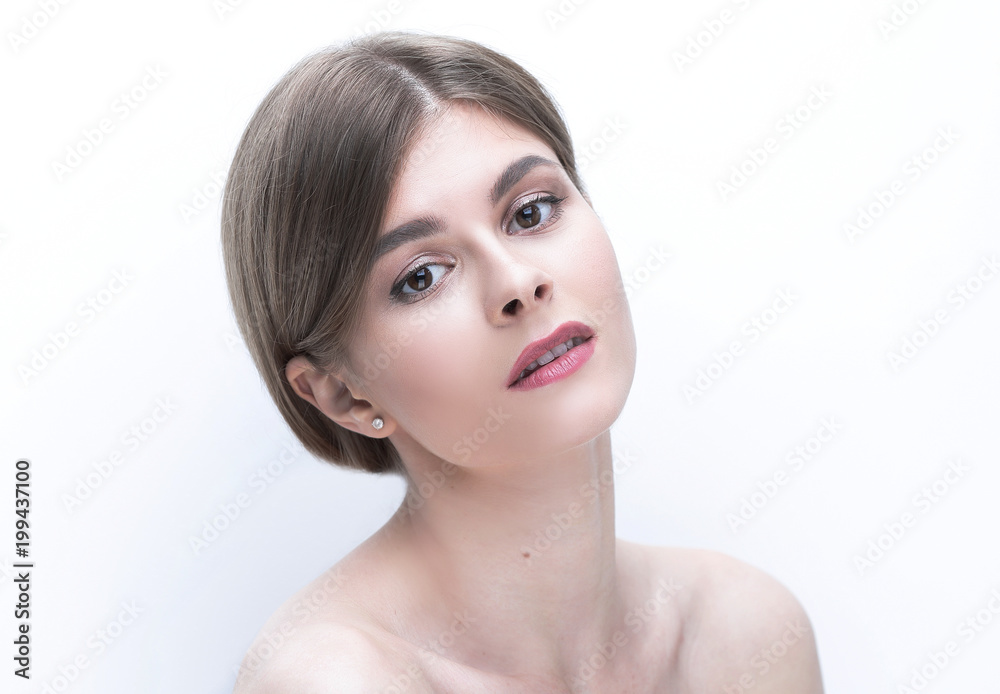closeup face of a beautiful young woman. closeup face of a beautiful young woman.