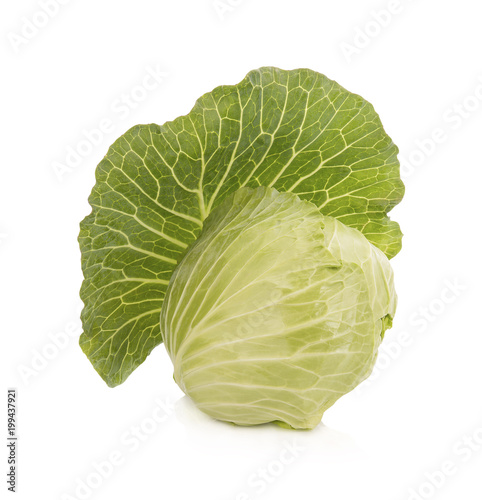 Fresh cabbage in heart shape isolated on white background
