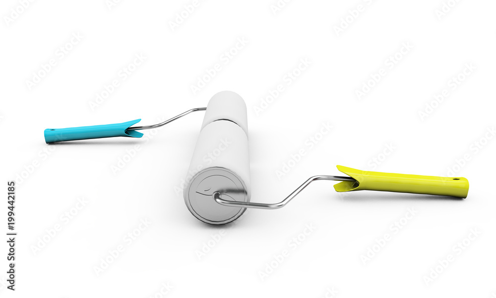 Obraz premium Paint roller isolated on white background 3d render