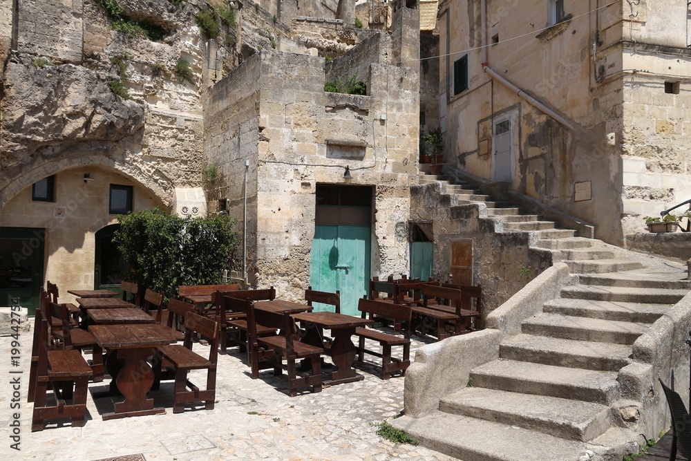 Old town restaurant in Matera, Italy