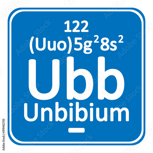 Periodic table element unbinilium icon.