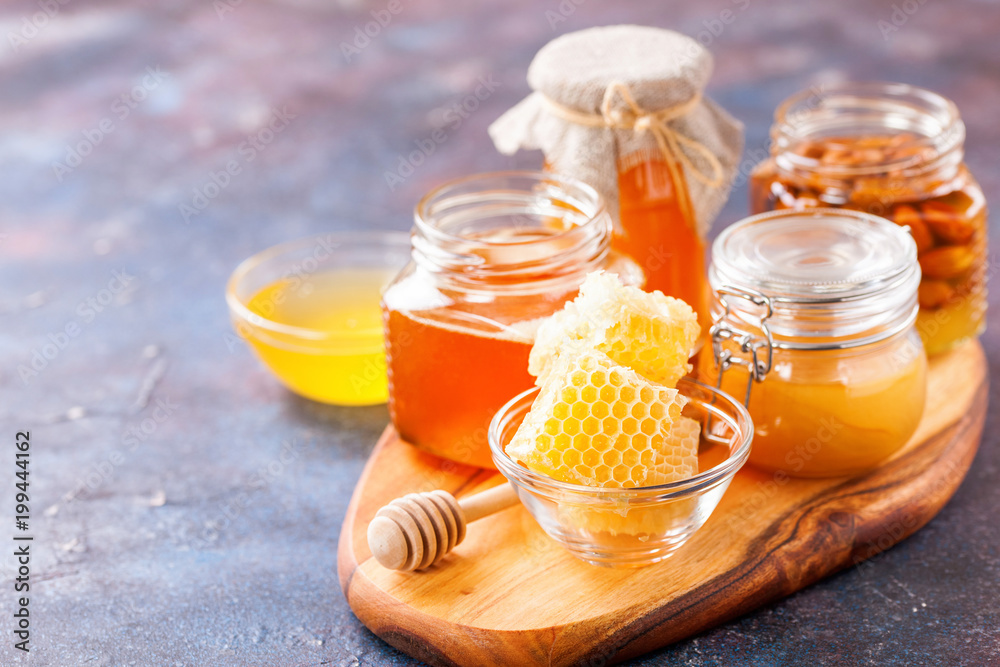 Honey on a board. Selective focus. Honey on a board. Selective focus.