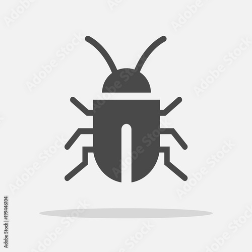 Tablou canvas Bug insect virus vector icon virus and bateria
