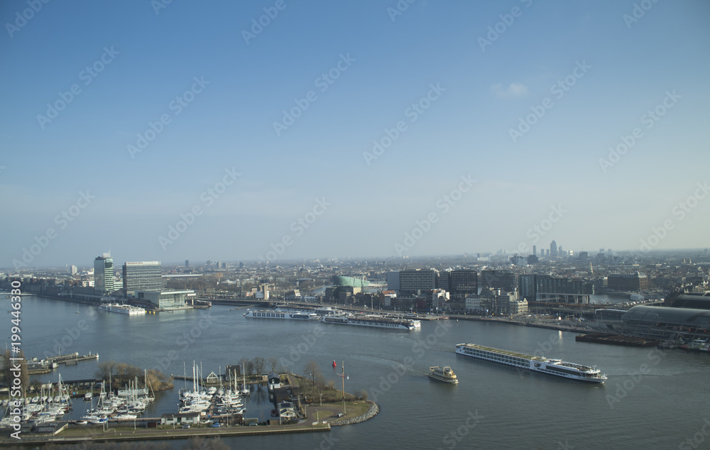 Amsterdam panorama made from A'dam skydeck