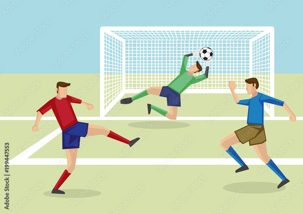 Goalie Saves the Day Vector Illustration