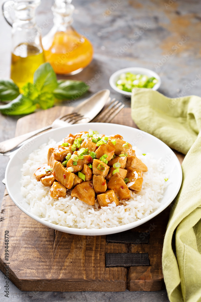 Sweet and sour chicken with rice Sweet and sour chicken with rice