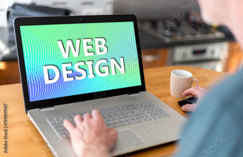 Web design concept on a laptop