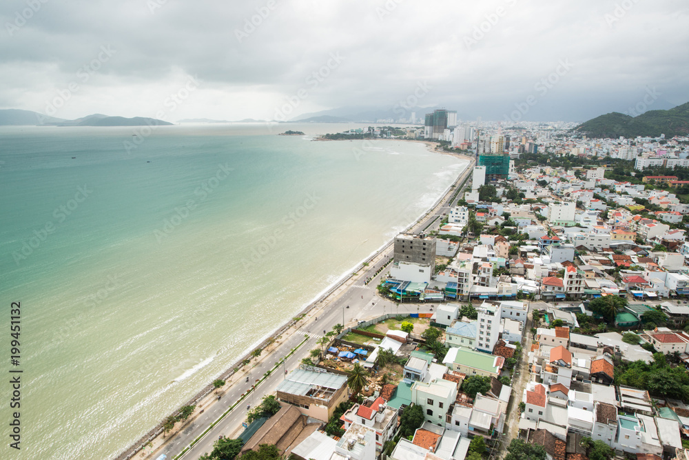 Vietnam, Nyachang, View from the top, embankment