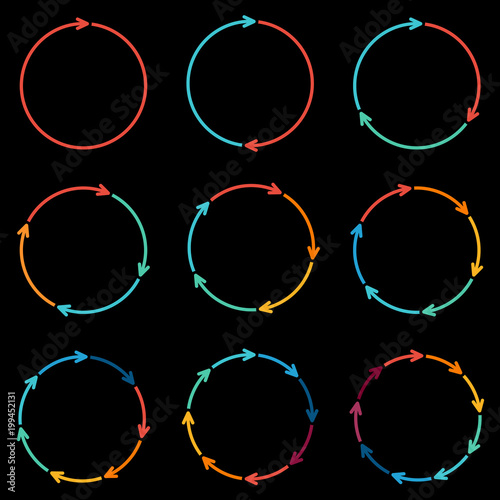 Vector circle arrows for infographic.