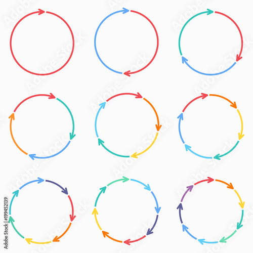 Vector circle arrows for infographic.