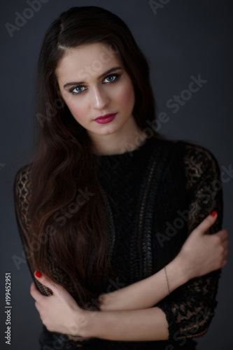 sexual woman portrait in darkness
