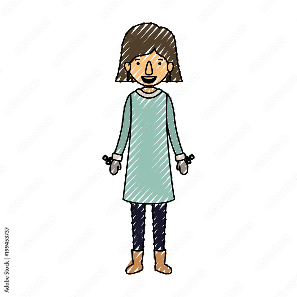 young woman with winter clothes young woman with winter clothes