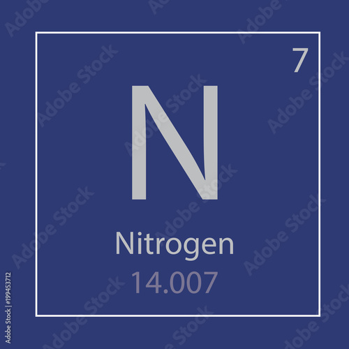 Nitrogen N chemical element icon- vector illustration