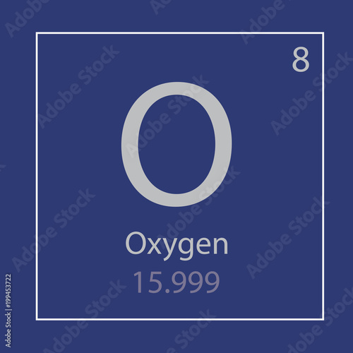 Oxygen O chemical element icon- vector illustration