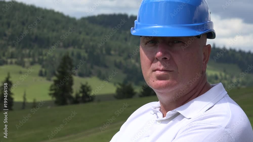 Serious Engineer Profile Presentation in a Construction Company Advertising Serious Engineer Profile Presentation in a Construction Company Advertising