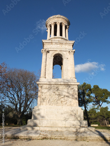 Front view of Glanum Roman monument Saint Remy in Provence