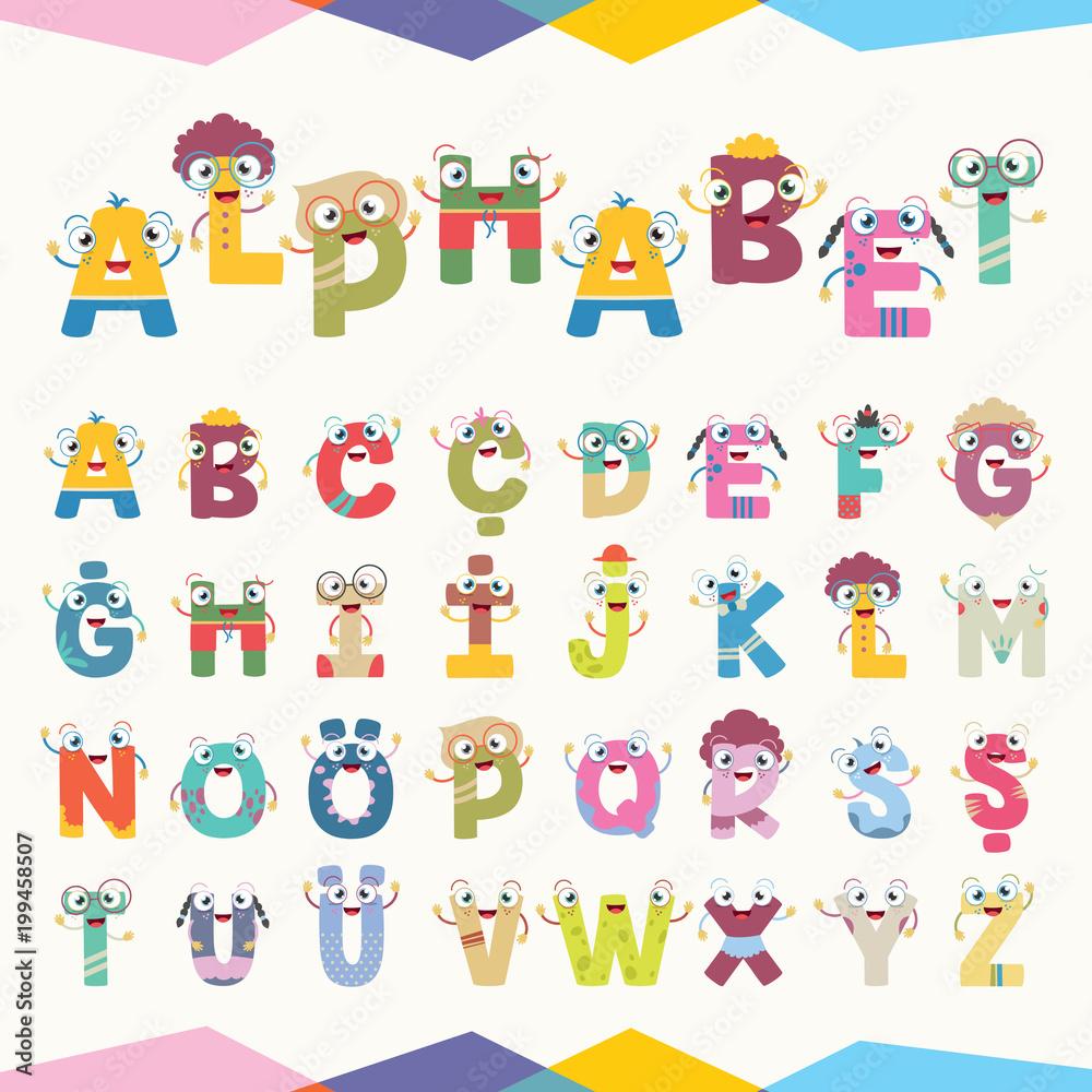 Vector Illustration Of Cartoon Letters Vector Illustration Of Cartoon Letters