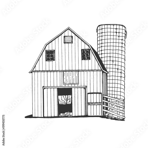 Farm hand drawn. Sketch vector illustration