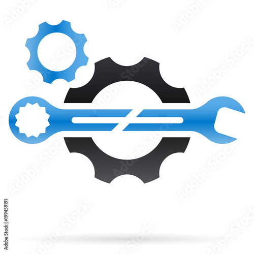 Zahnrad und Gabel-Maulschlüssel / Einstellungen - Icon