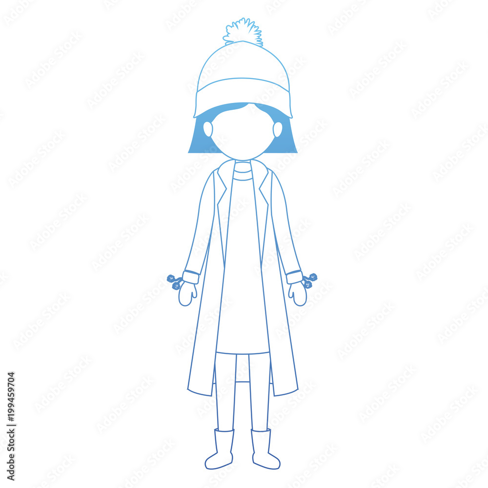 Obraz premium young woman with winter clothes and hat