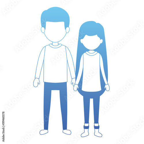 Wallpaper Mural couple with winter clothes characters Torontodigital.ca