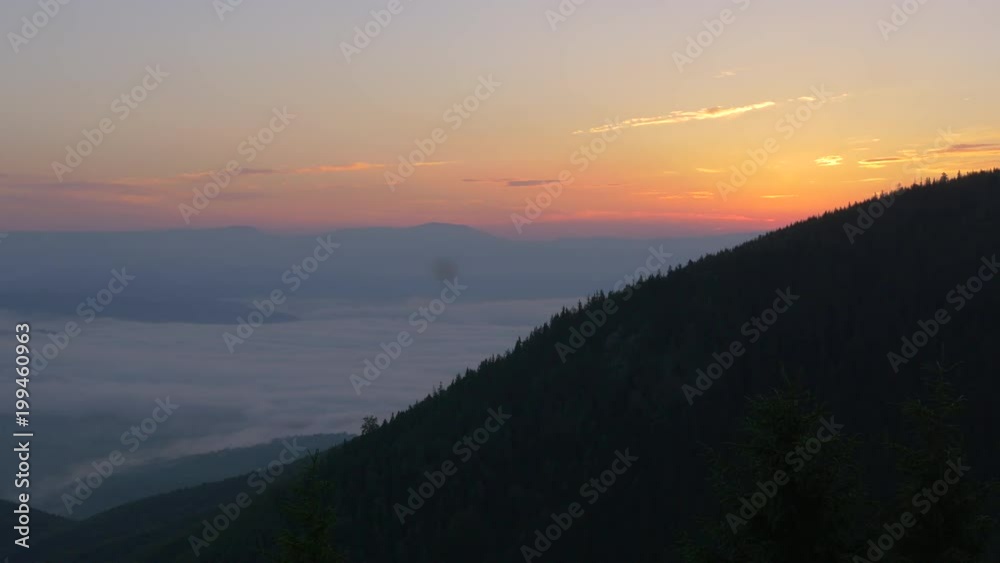Hills and valleys at sunset Hills and valleys at sunset