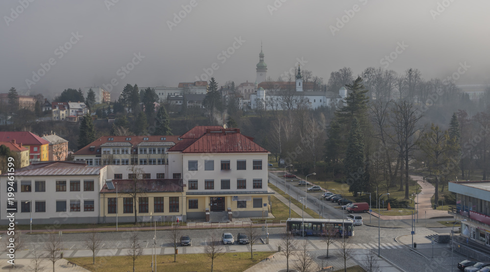 Vsetin town from hotel building