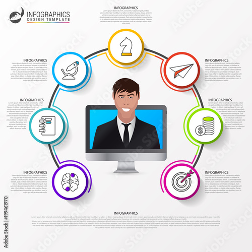 Infographic design template. Business concept with 7 steps