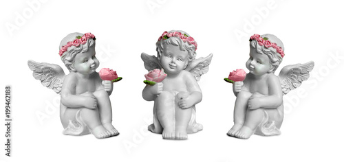 Canvas Print Angels isolated on white background