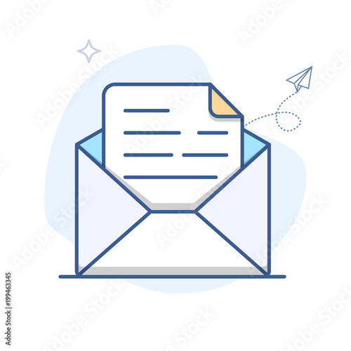 Vector Email Line Icon. E-mail envelope outline vector illustration