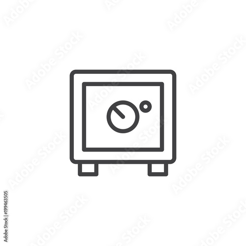 Safebox outline icon. linear style sign for mobile concept and web design. Strongbox simple line vector icon. Safe symbol, logo illustration. Pixel perfect vector graphics