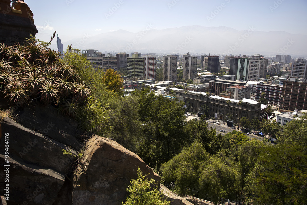View at Santiago de Chile from Santa Lucia Hill