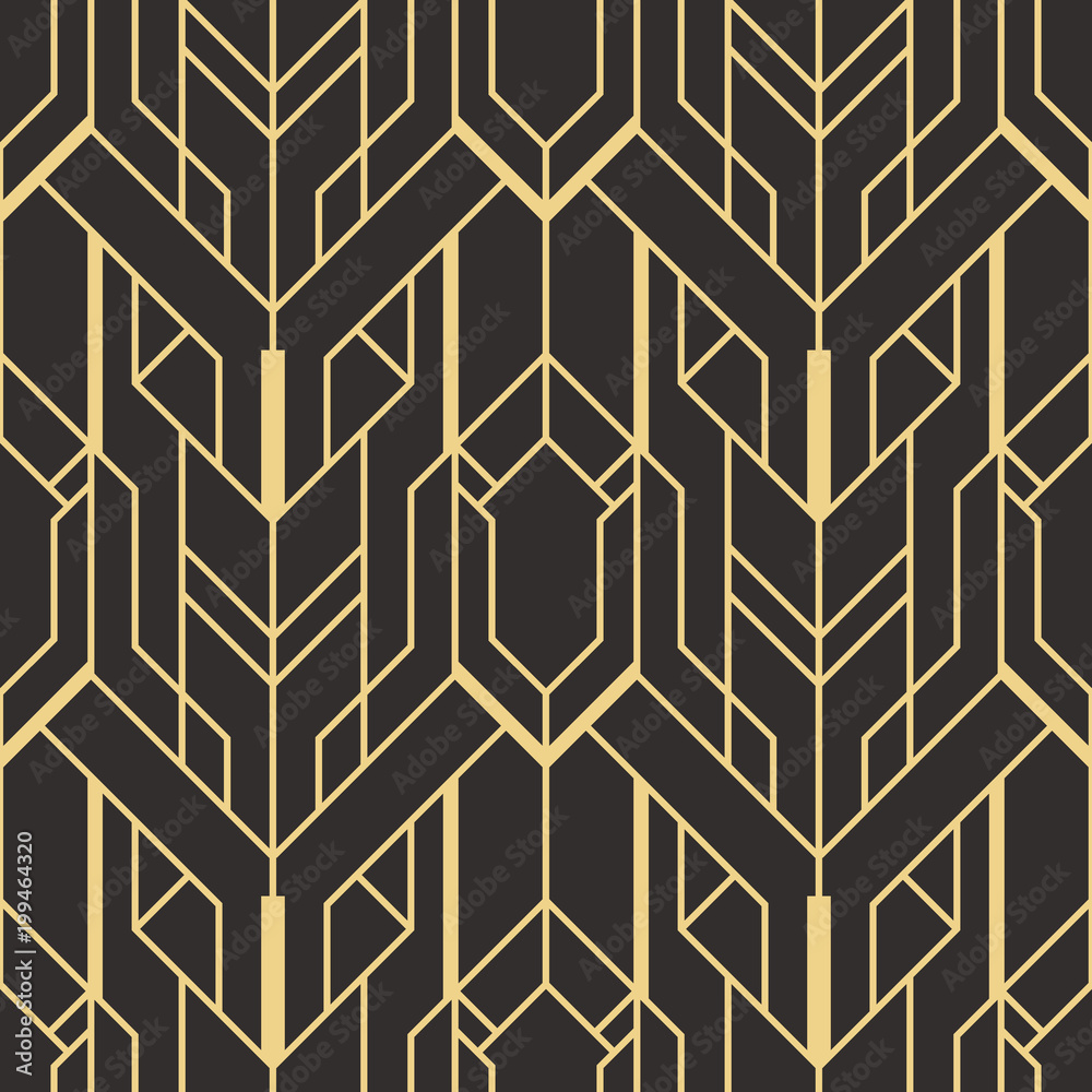 Stickers met Abstract art deco seamless pattern 01 #199464320