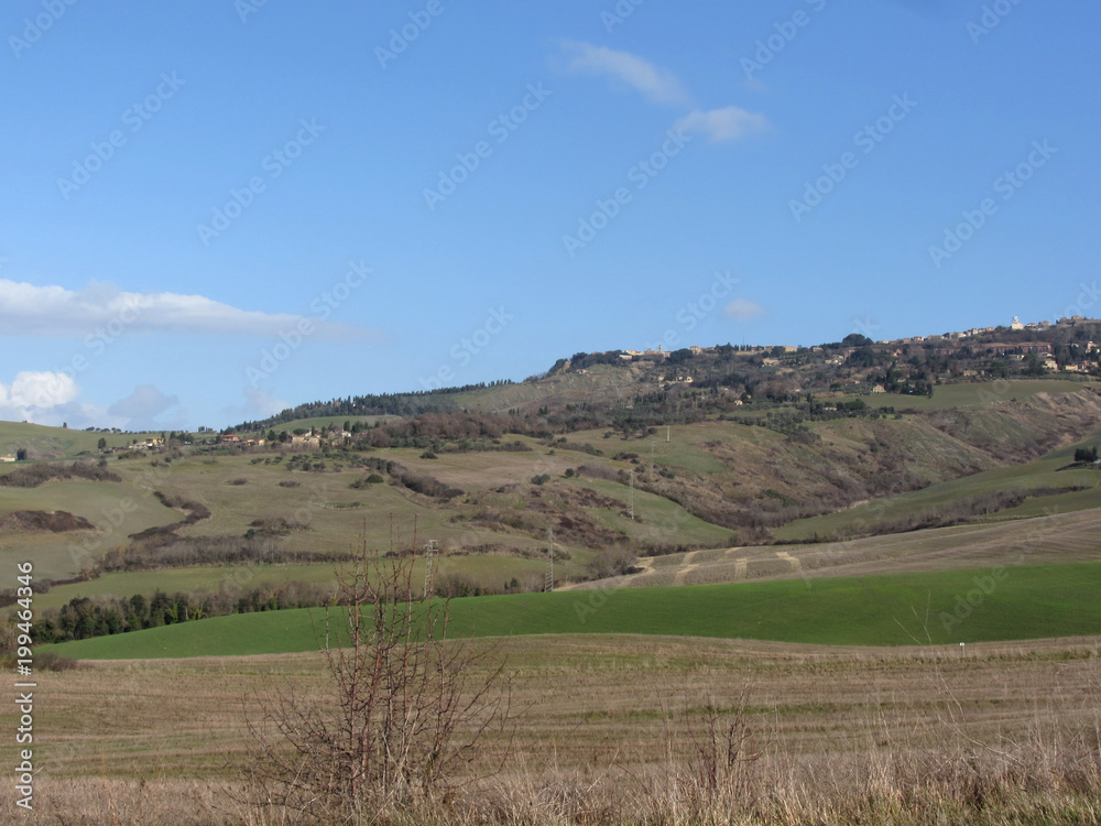 Scenic view of typical Tuscany landscape in winter