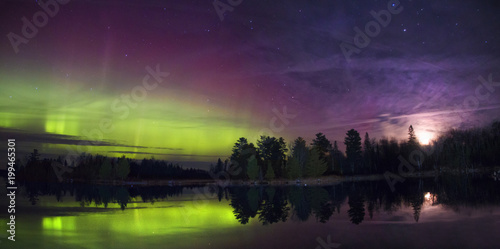 Northern Lights over a Lake in Minnesota during Summer