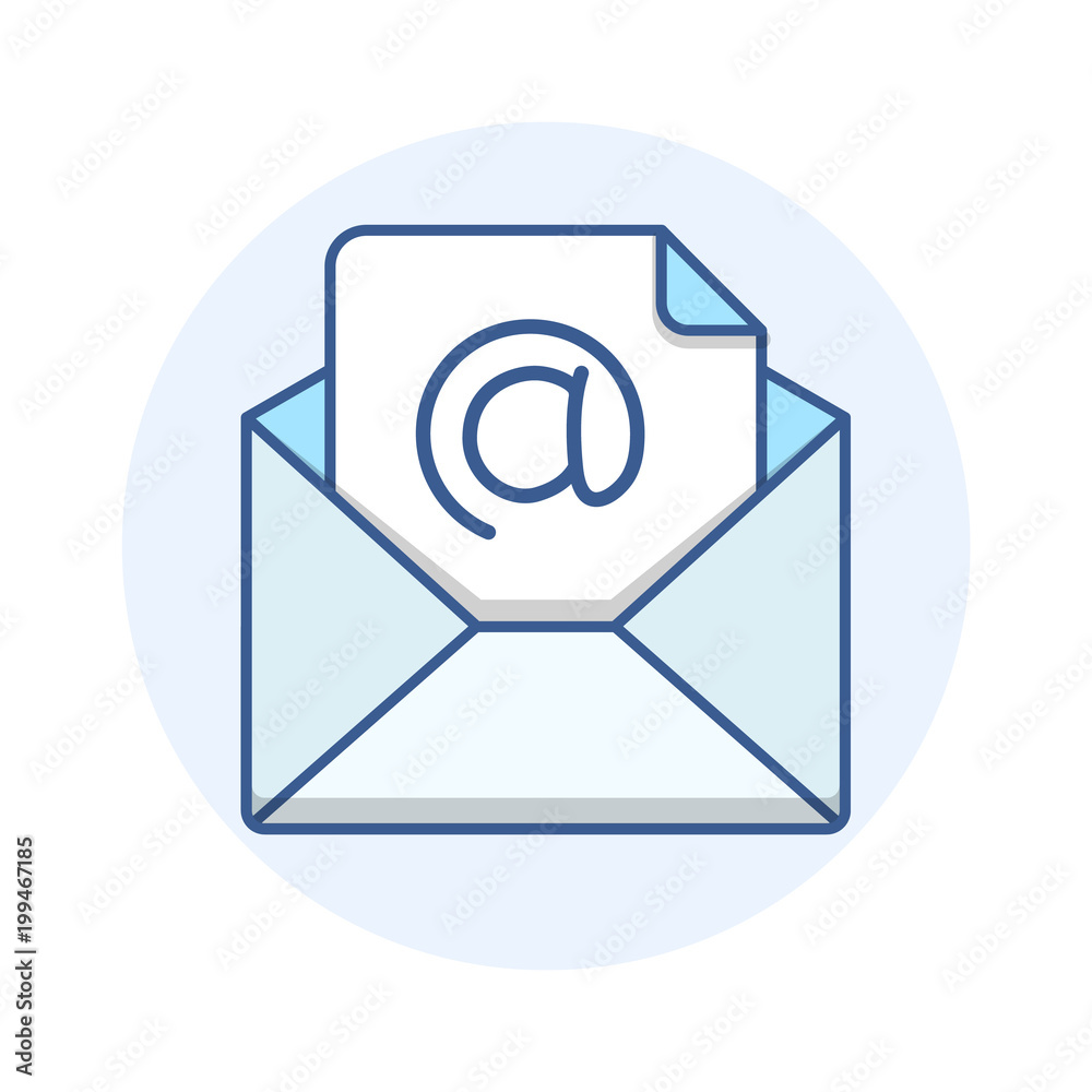 Vector Email Line Icon. E-mail envelope outline vector illustration Vector Email Line Icon. E-mail envelope outline vector illustration