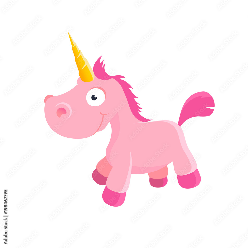 Cute pink unicorn toy illustration Cute pink unicorn toy illustration