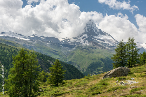 View on Matterhorn, the most iconic peak of Switzerland