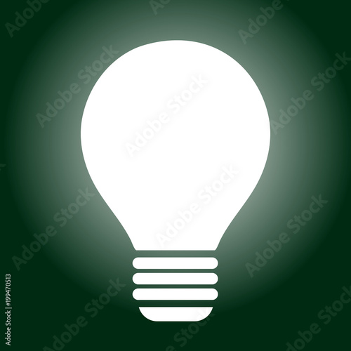 Green Neon Bulb On White Walcopy Stock Photo 2300636447